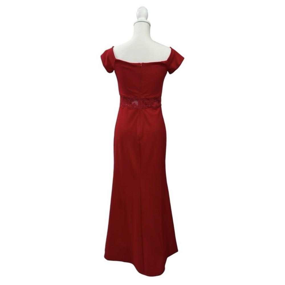 Sequin Hearts Jr's Sz 9 Red Off Shoulder Mermaid Prom Gown Elegant Formal Dress - Picture 6 of 14